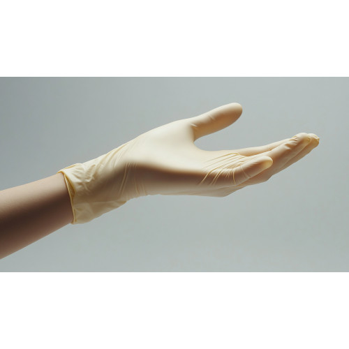 Рукавички оглядові латексні «MEDICARE» (нестерильні, без пудри, внутрішня поверхня вкрита полімерами, не текстуровані)