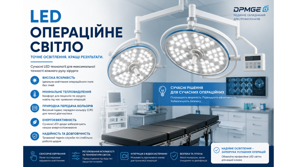 LED операційне світло: точність та комфорт у сучасній хірургії LED операційне світло: точність та комфорт у сучасній хірургії