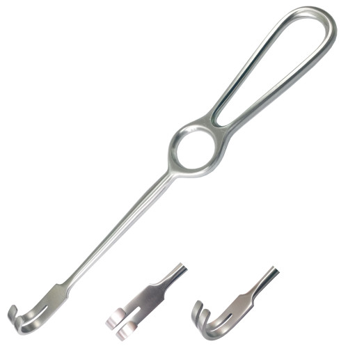 Гачок хірургічний по Kocher, 2 зубці, тупий SURGIWELOMED. Довжина 22 см