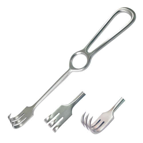 Гачок хірургічний по Kocher, 3 зубці, тупий SURGIWELOMED. Довжина 22 см