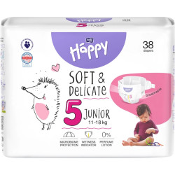 Підгузки дитячі одноразові HAPPY BELLA BABY junior.( вага 11-18 кг, 38 шт.)
