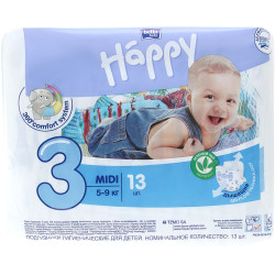 Підгузки дитячі HAPPY BELLA BABY midi.(вага 5-9 кг.13 шт,)