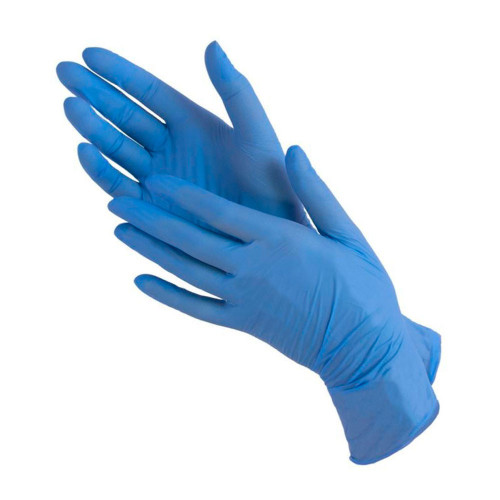 Рукавиці блакитні нітрилові "MEDICARE" (нестерильні, без пудри, текстуровані) №100