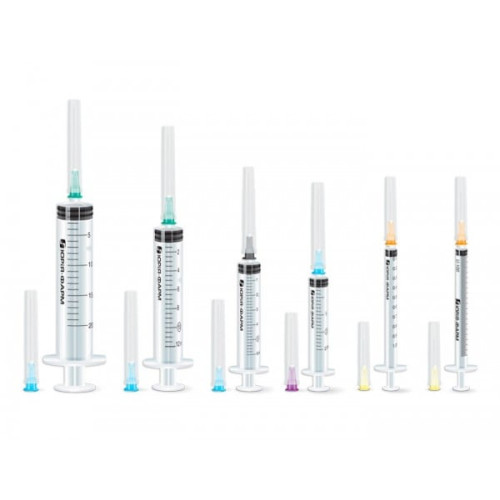 Шприц 3-х компонентний з двома голками