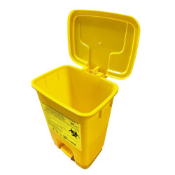 Контейнер допоміжний для збору медичних відходів  багаторазового використання GLEWDOR, з педаллю . Об’єм: 50 л, габаритні розміри: 390 х 360 х 660 мм.