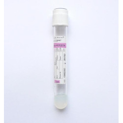 Вакуумна пробірка, гель + К2 ЕДТА, біла