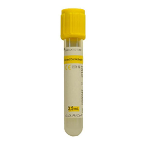 Вакуумна пробірка, гель + активатор згортання, жовта