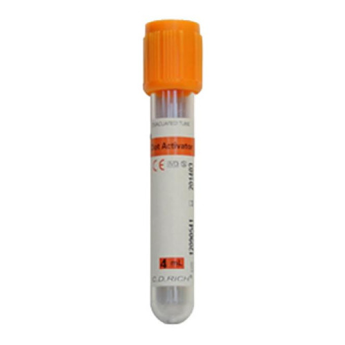 Вакуумна пробірка, активатор згортання, помаранчева