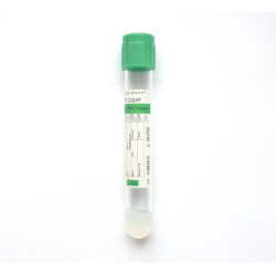 Вакуумна пробірка, гель + літій гепарин, зелена